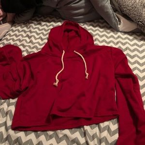 Hooded cropped sweater